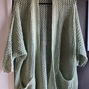 Mint green oversized knit sweater